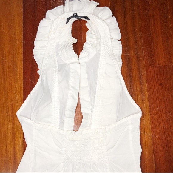 Urban Behavior Small Women White Halter Ruffle Top - Picture 6 of 8